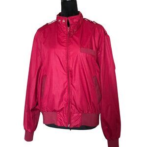 LakeForest Full-Zip Windbreaker Jacket: Fully Lined Raspberry Dark Pink Size XL
